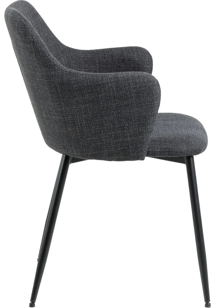 Antracitové čalúnené jedálenské kreslá v súprave 2 ks Ilsa – Actona