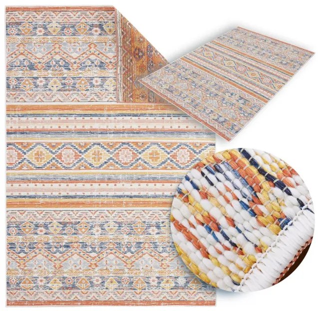 Obojstranný koberec Echo Etno Multi