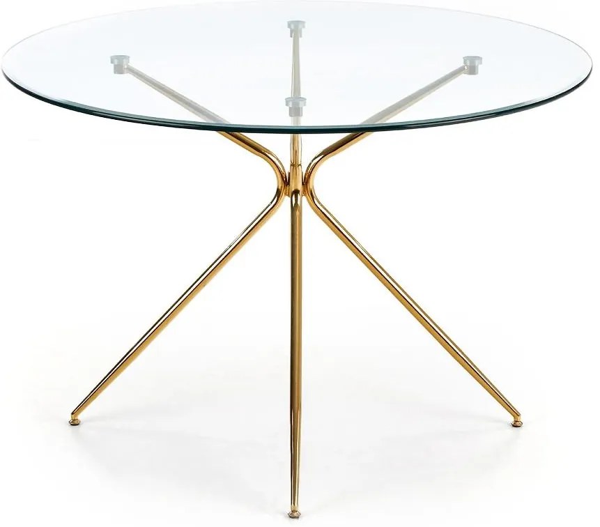 Stôl Rondo 110 Sklo/Oceľ – Transparentný/Zlatá