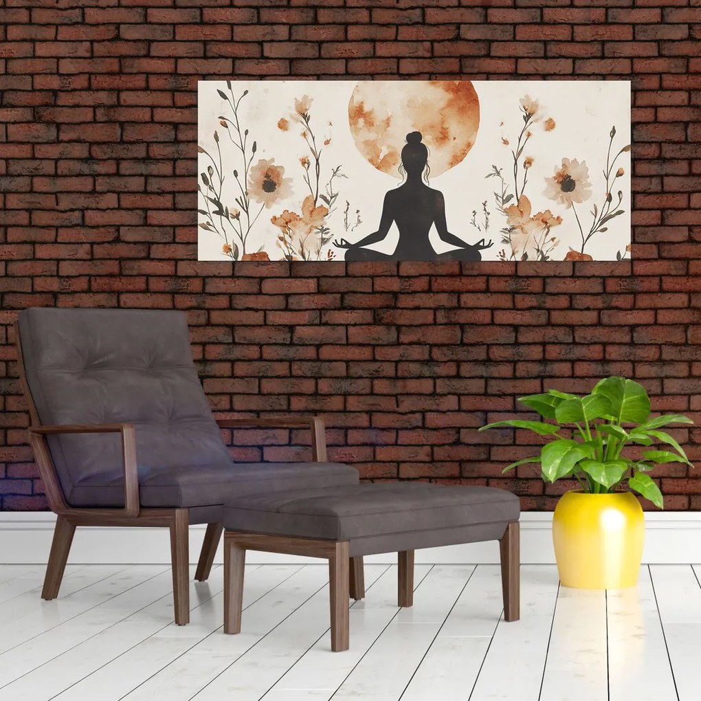 Obraz - Oranžová jóga (120x50 cm)