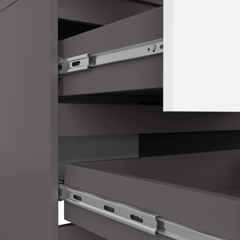 Šatníková skriňa STAR S 60 cm 2 dvere grafitovo šedá/biela