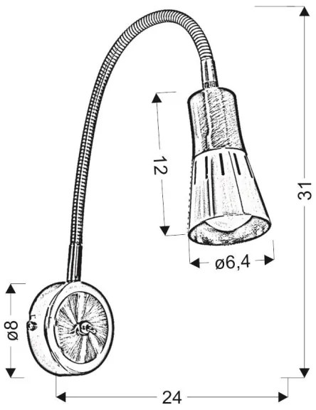 Flexibilná lampička ARENA 1xE14/40W/230V chróm