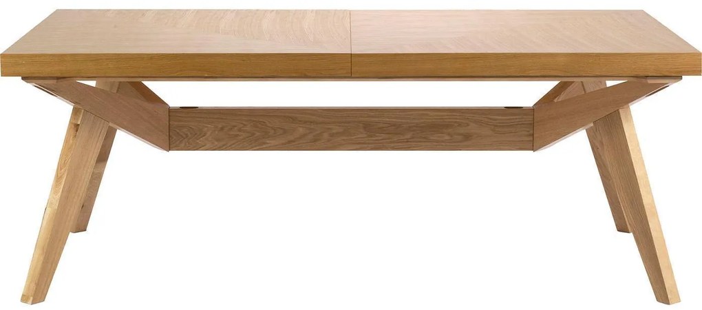 Rozkladací stôl z dubového dreva „Frida Natural Oak Veneer & Oak", 300 x 100 x 76 cm