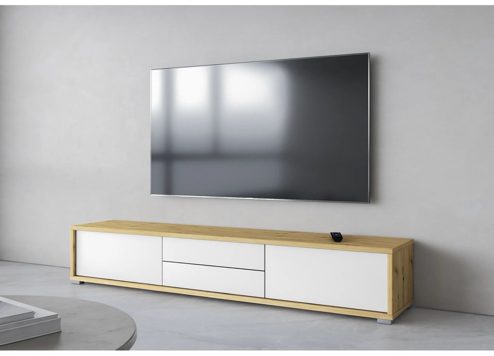 TV stolík Fiora 39 (dub artisan + biela). Vlastná spoľahlivá doprava až k Vám domov. 1066462