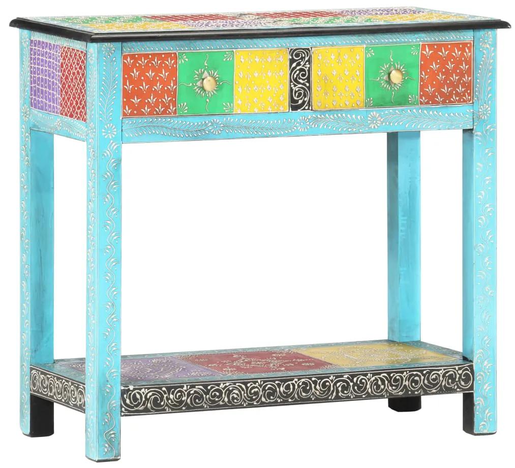 Ručne maľovaný konzolový stolík 80x35x75 cm mangovníkový masív 286160