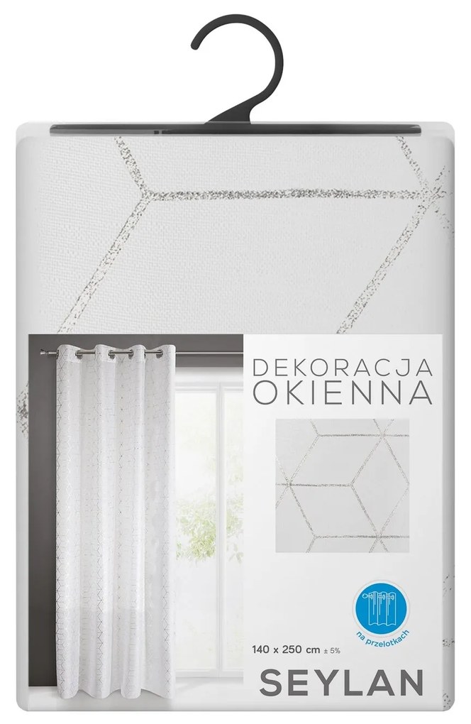ZÁCLONA NA KRÚŽKOCH SEYLAN 140X250 CM BIELA