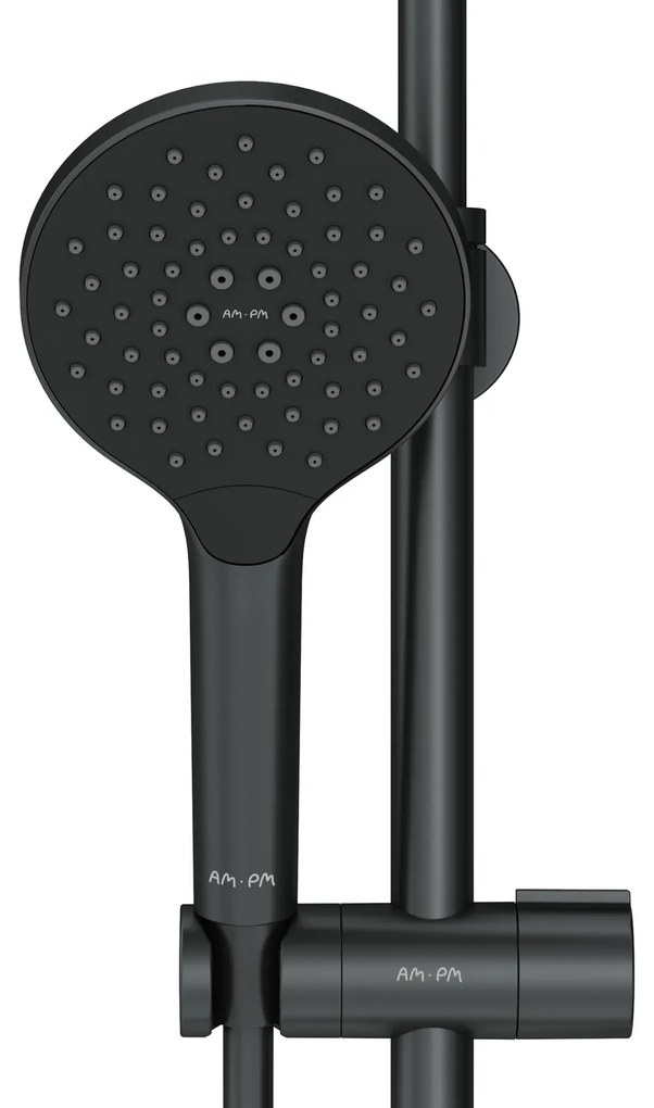 Sprchový systém AM.PM Like F07LA522 s termostatickou vaňovou a sprchovou batériou, čierny