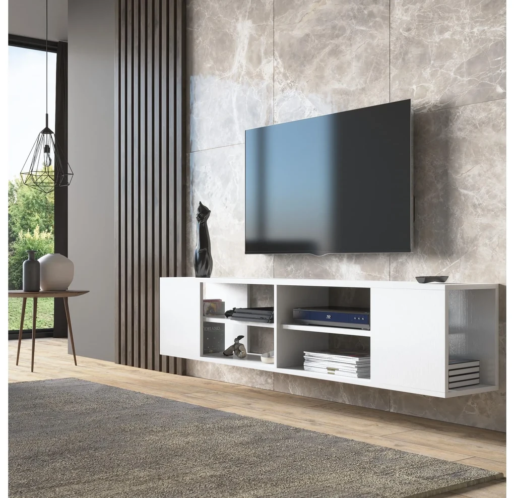 TV stolík/skrinka Franc 4 (biela). Vlastná spoľahlivá doprava až k Vám domov. 1107872