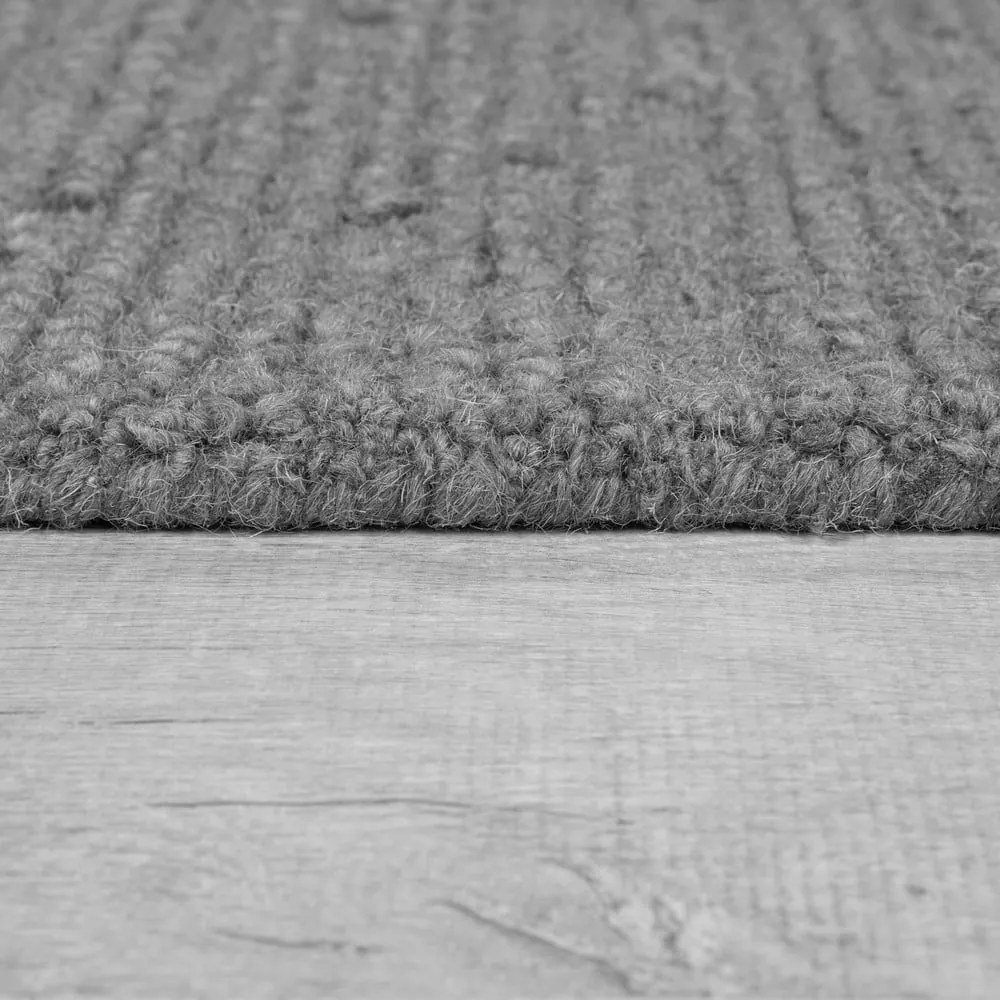 Sivý ručne tkaný vlnený koberec 160x230 cm Harris Boucle – Flair Rugs