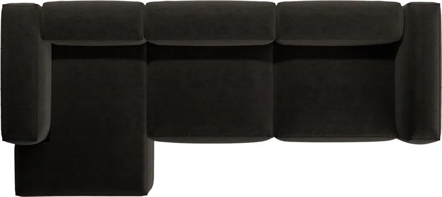 Čierna rohová pohovka (ľavý roh/s leňoškou) Bergamo – Cosmopolitan Design