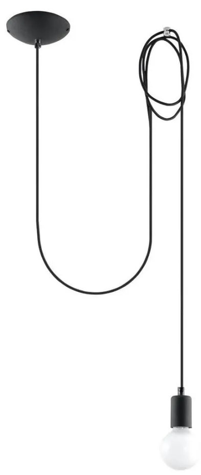 Sollux SL.0369 - Luster na lanku EDISON 1 1xE27/60W/230V pavúk čierna