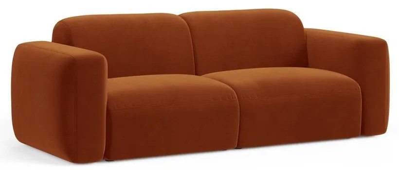 Terakotová zamatová pohovka 220 cm Strino – Cosmopolitan Design
