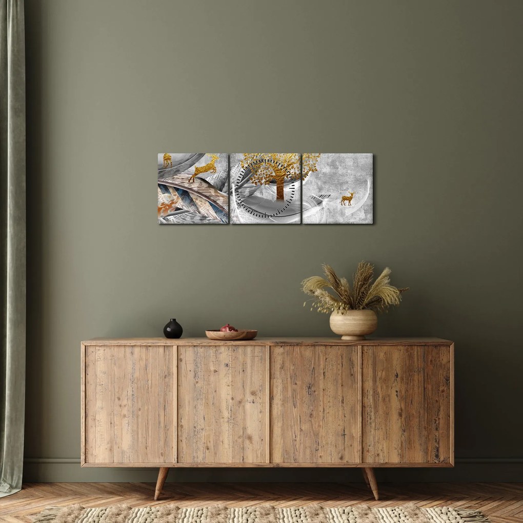 Obraz - Koláž (s hodinami) (90x30 cm)