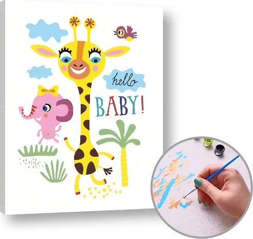 Maľovanie podľa čísel HELLO BABY – nízka náročnosť