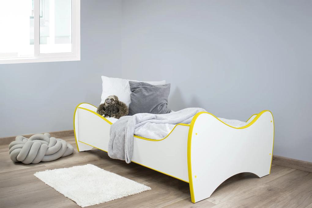 TOP BEDS Top Beds Detská posteľ MIDI HIT 140x70 matrac žltá