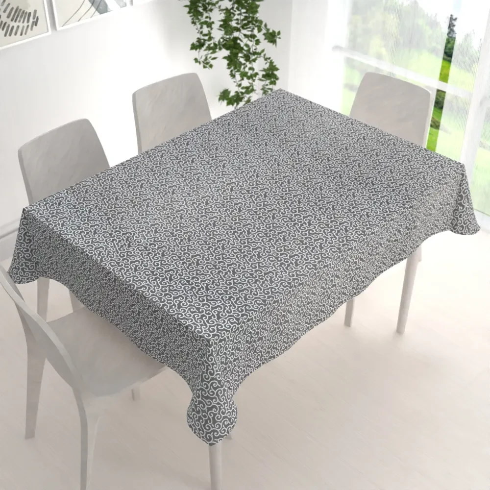 Biante Bavlnený obdĺžnikový obrus Sandra SA-258 Ornamenty na tmavo sivom 50x100 cm