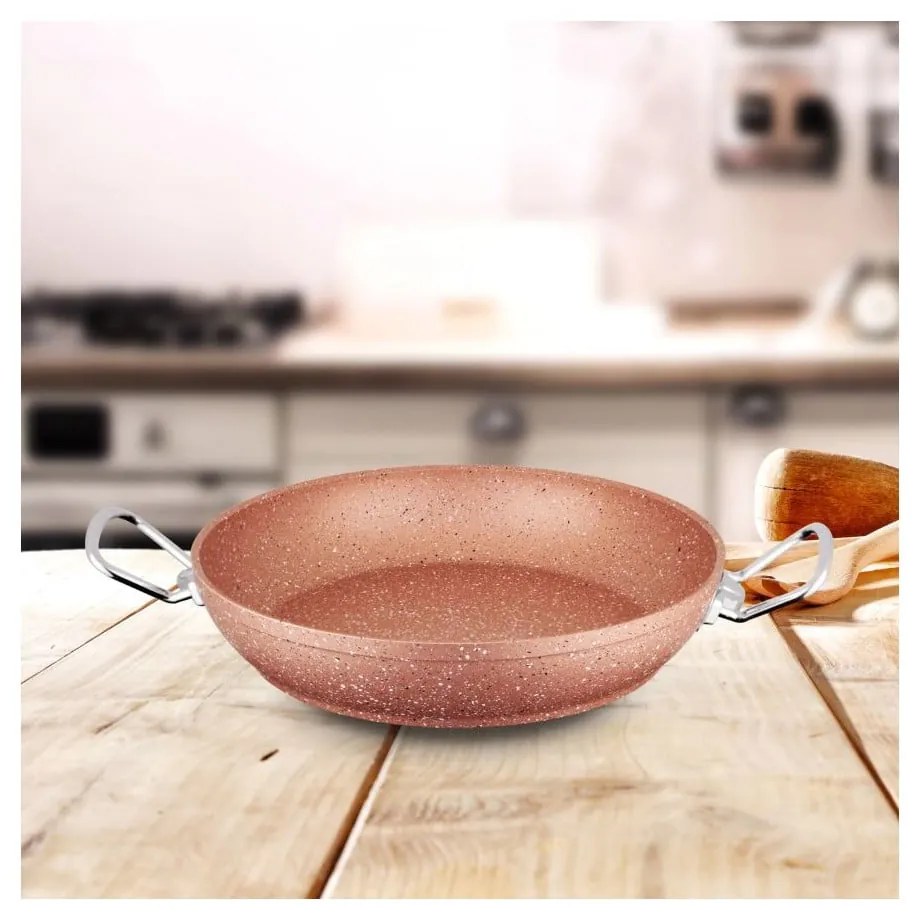 Ružová hliníková panvica Güral Porselen Classic, ø 22 cm