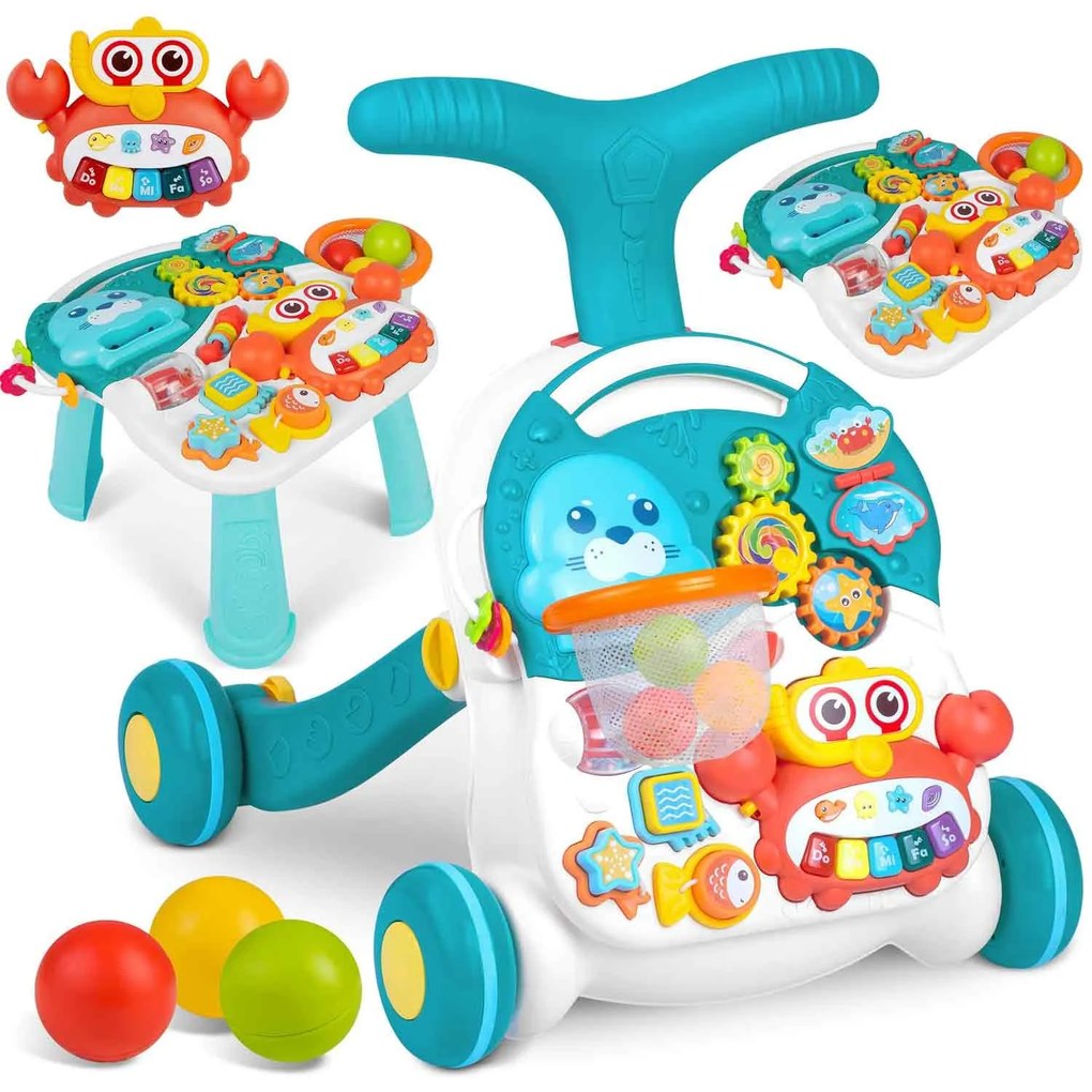 Ricokids Vzdelávacie chodítko 3v1 RK-810 biely a modrý