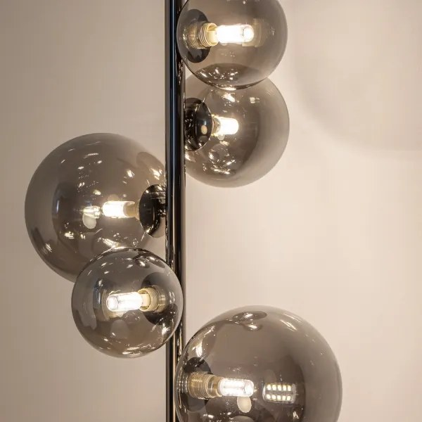 BRILAGI - LED Stojacia lampa MILLA 7xG9/3W/230V čierny chróm/dymové sklo