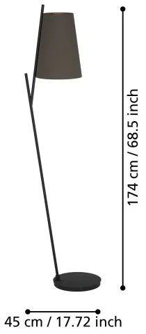 Eglo 390197 - Stojacia lampa PETROSA 1xE27/40W/230V hnedá