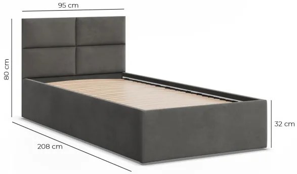 Čalúnená posteľ BORGO 90×200 cm čierna