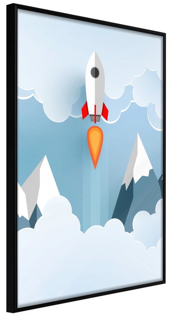 Artgeist Plagát - Rocket in the Clouds [Poster] Veľkosť: 30x45, Verzia: Čierny rám