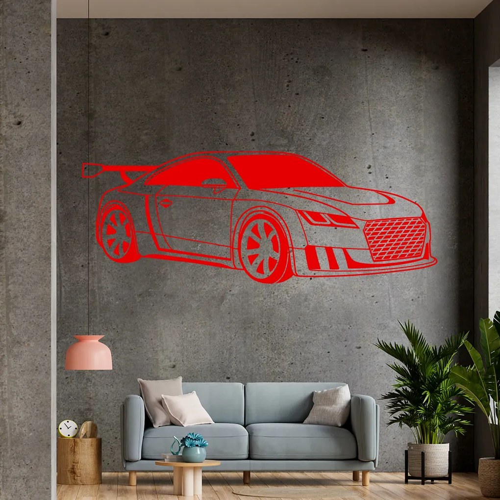 Veselá Stena Samolepka Audi Auto Farba: hnedá, Veľkosť: 60 x 22 cm