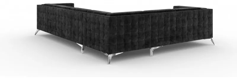 ROHOVÁ SEDAČKA LORI PRAVÁ - ĽAVÁ SMARAGDOVO ZELENÁ ZAMATOVÁ LÁTKA 334 X 263 cm