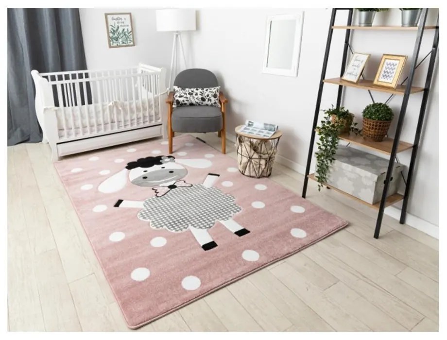 Detský kusový koberec Ovečka ružový 200x290cm