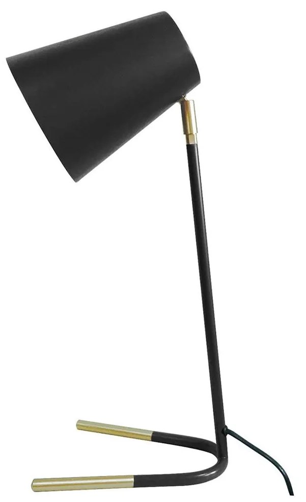 LEITMOTIV Stolná černo zlatá lampa Noble 25 × 15,5 × 46 cm