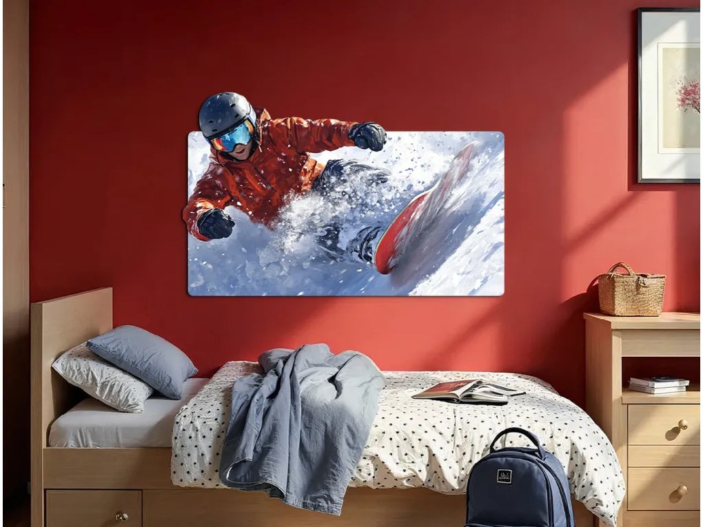 drevko | Obraz na stenu Jazda snowboardistu 41 x 65 cm