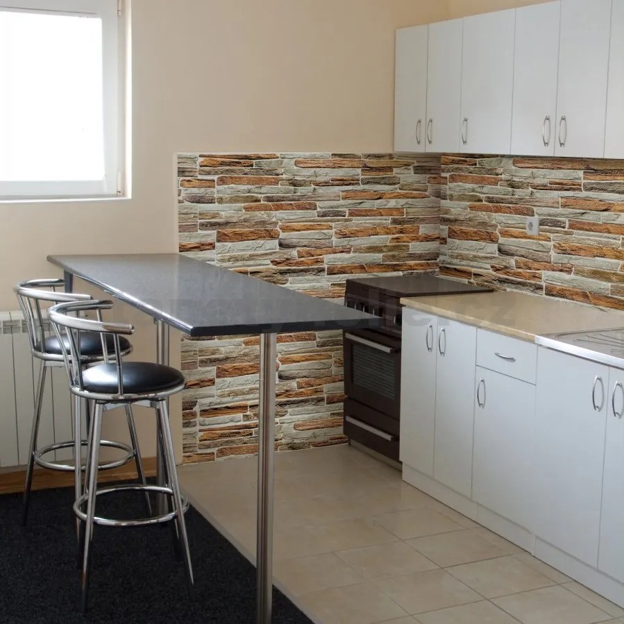 Obkladové panely 3D PVC TP10017303, cena za kus, rozmer 980 x 480 mm, kameň hnedo-sivý, GRACE