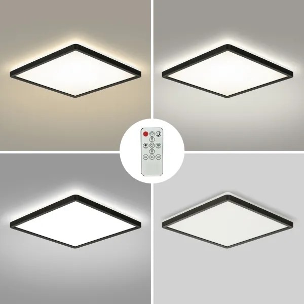 Brilagi - stmievateľné LED svietidlo ULTRA SLIM LED/18W/230V 30x30 cm čierne + diaľkové ovládanie