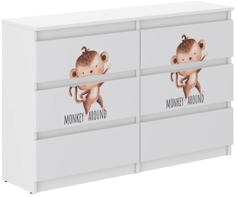 Komoda pre deti s opicou 77x30x140 cm