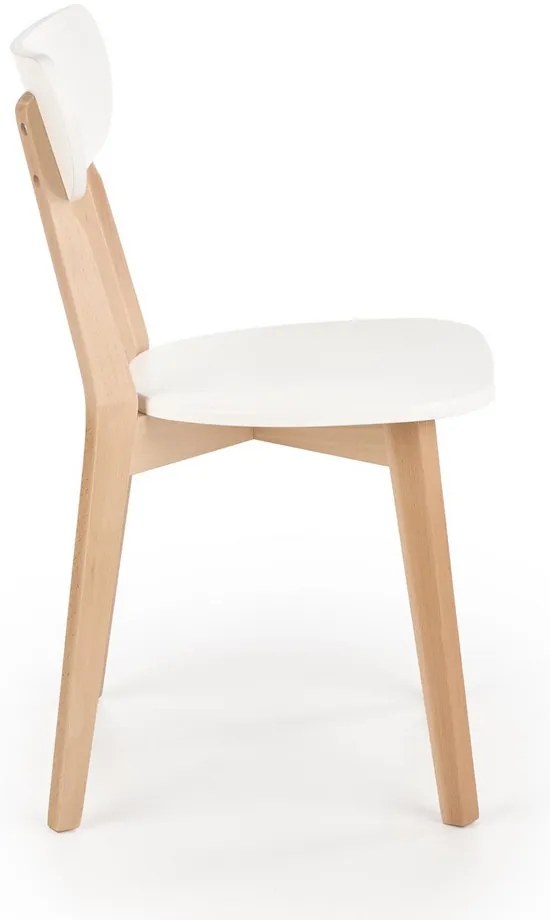 Jedálenská stolička Buggi, biela / buk