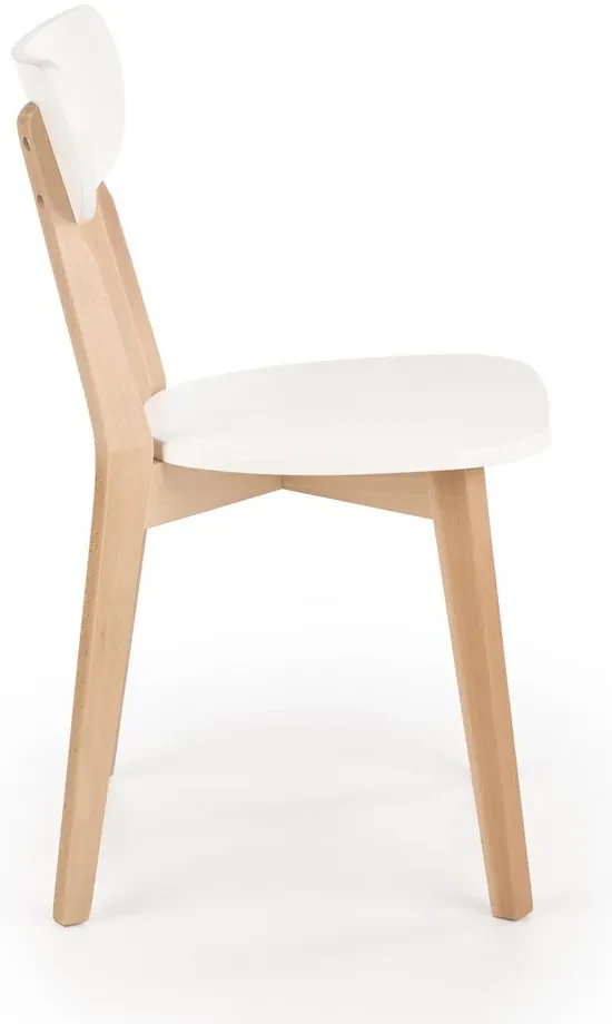 Jedálenská stolička Buggi, biela / buk