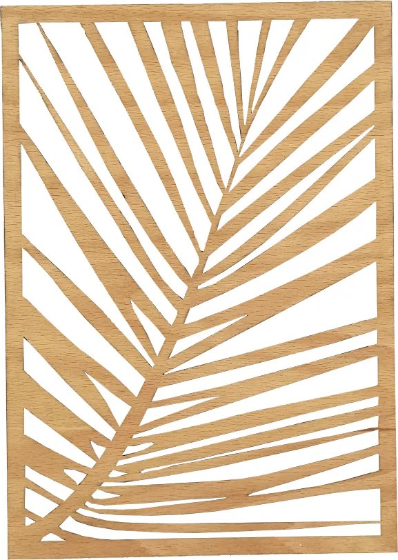AMADEA Drevený obraz list palmy, rozmer 30 x 21 cm, český výrobok