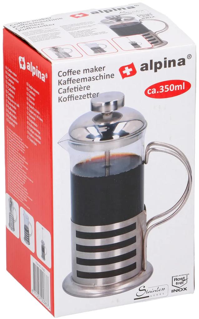 Alpina French press kanvica na kávu 350 ml, nerezová oceľ