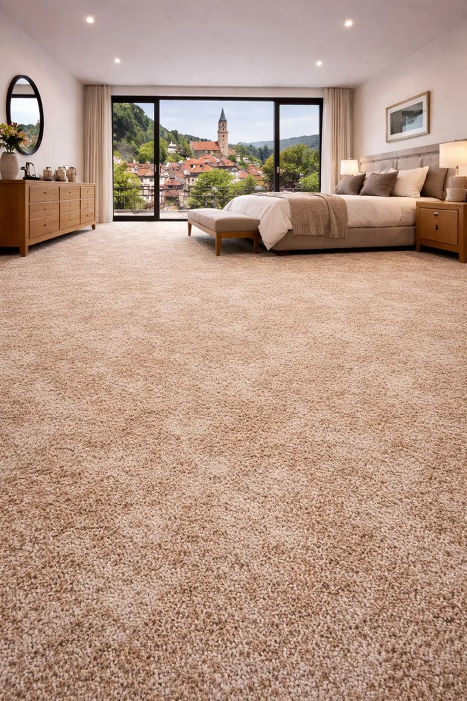 Spoltex, Metrážny koberec Milano 64 žltý, na mieru, šíře 4m,5m, žltá, filc, detská izba