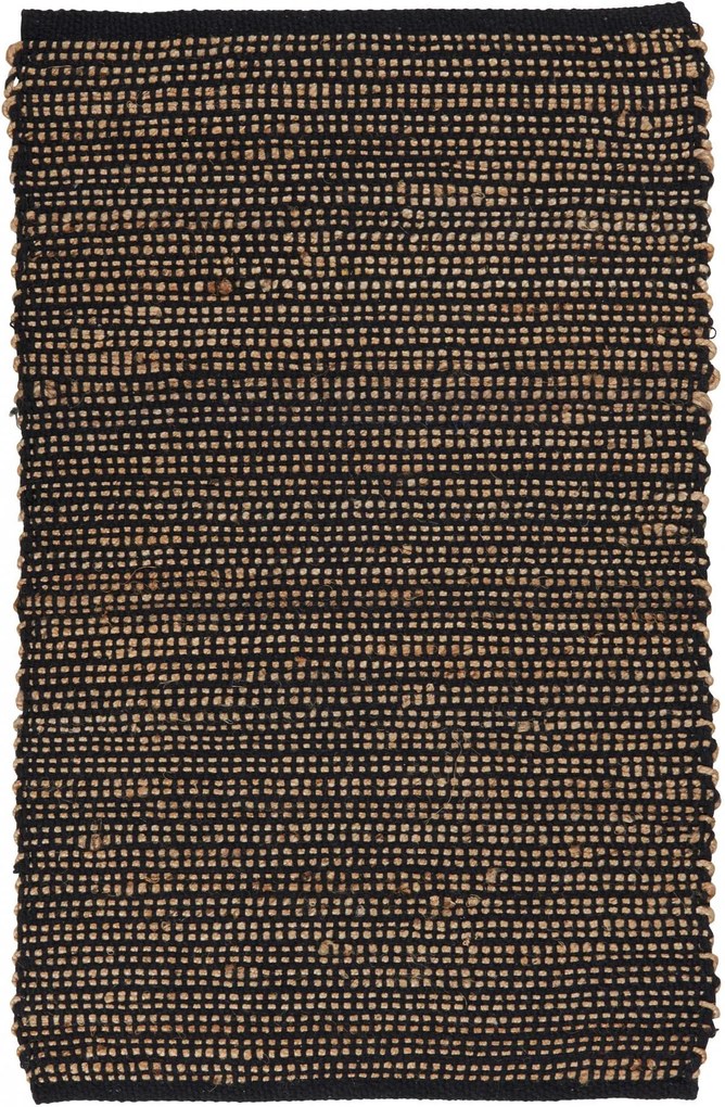 IB LAURSEN Jutový koberček Cotton Black 60x90 cm