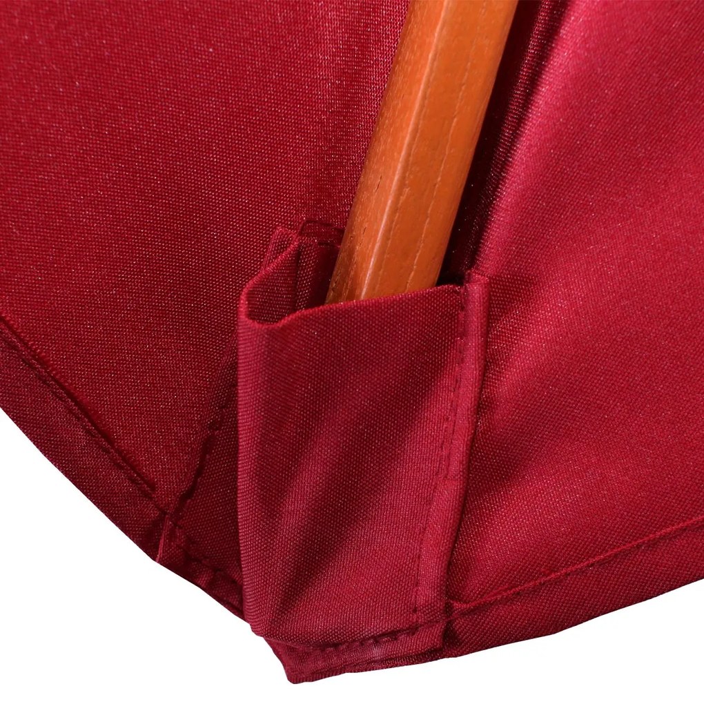 Slnečník Florida Ø 3 m - polyester/drevo - bordeaux