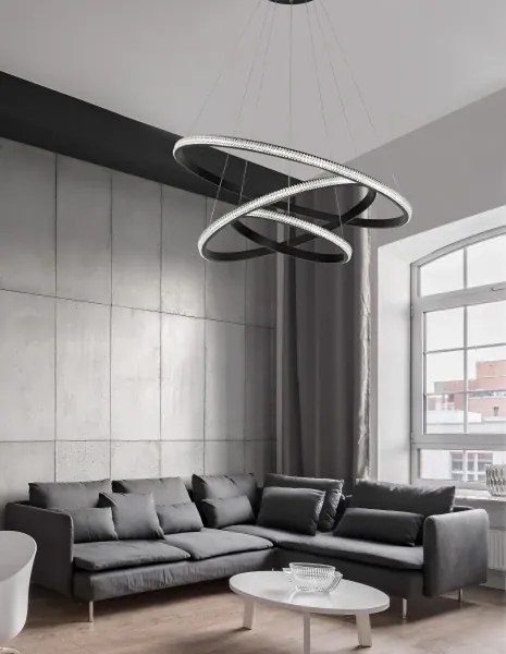 LED luster Nager 78 čierne