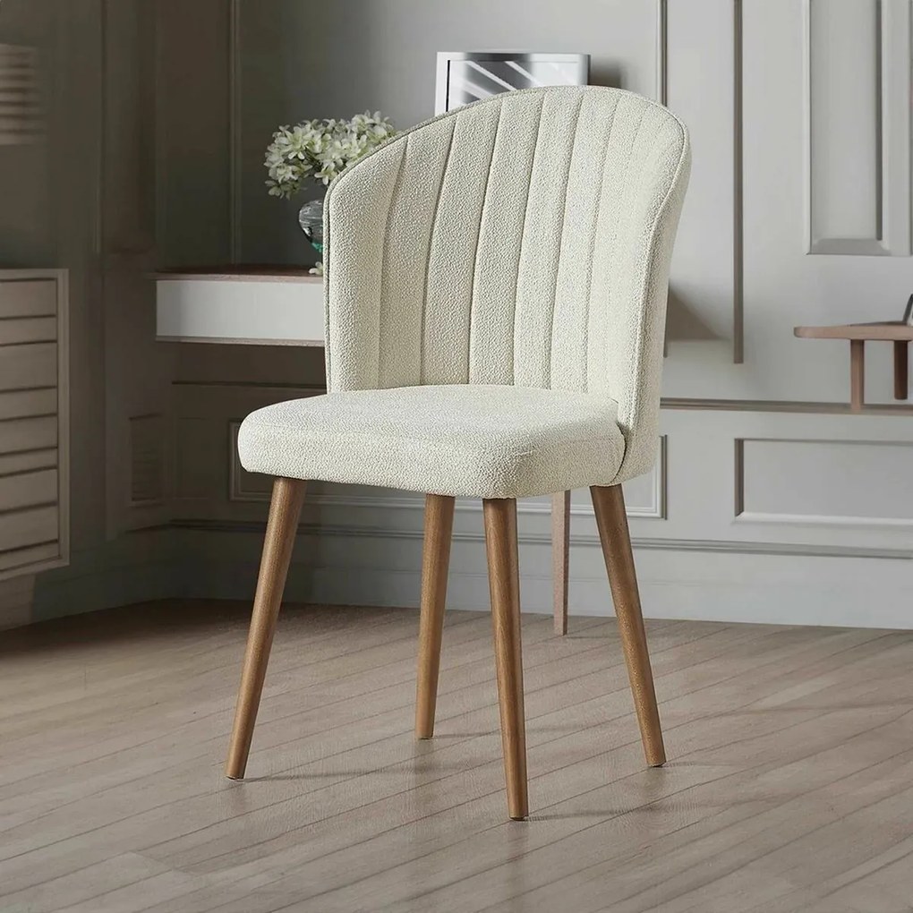 Sada jedálenských stoličiek Rubi Cream and Walnut,4 ks