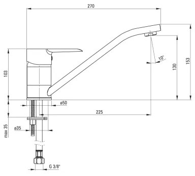Deante BFC_060M - Drezová batéria CORIO lesklý chróm