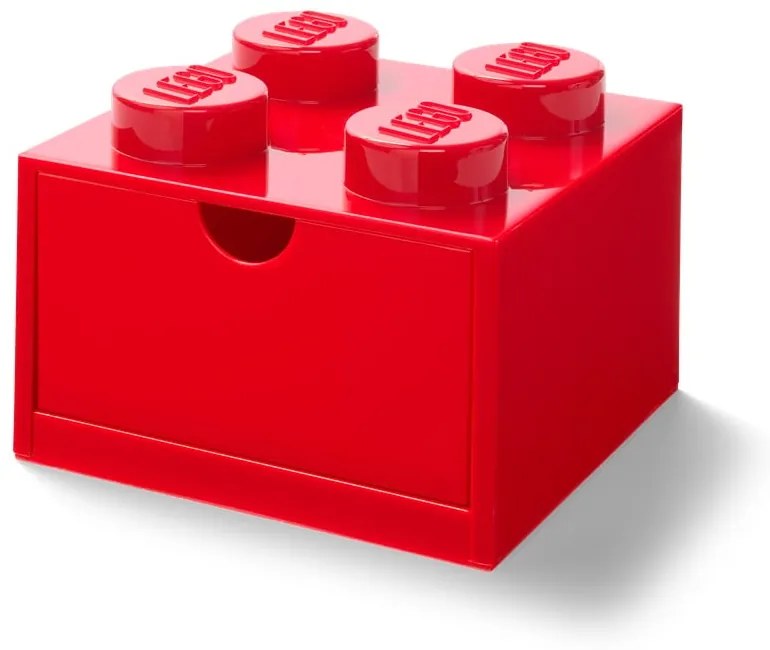 Červený stolový box so zásuvkou LEGO®, 15 x 16 cm
