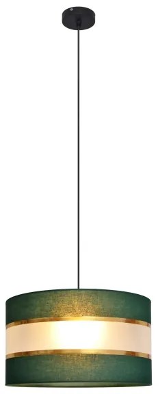 Luster na lanku HELEN 1xE27/15W/230V pr. 35 cm zelená/zlatá