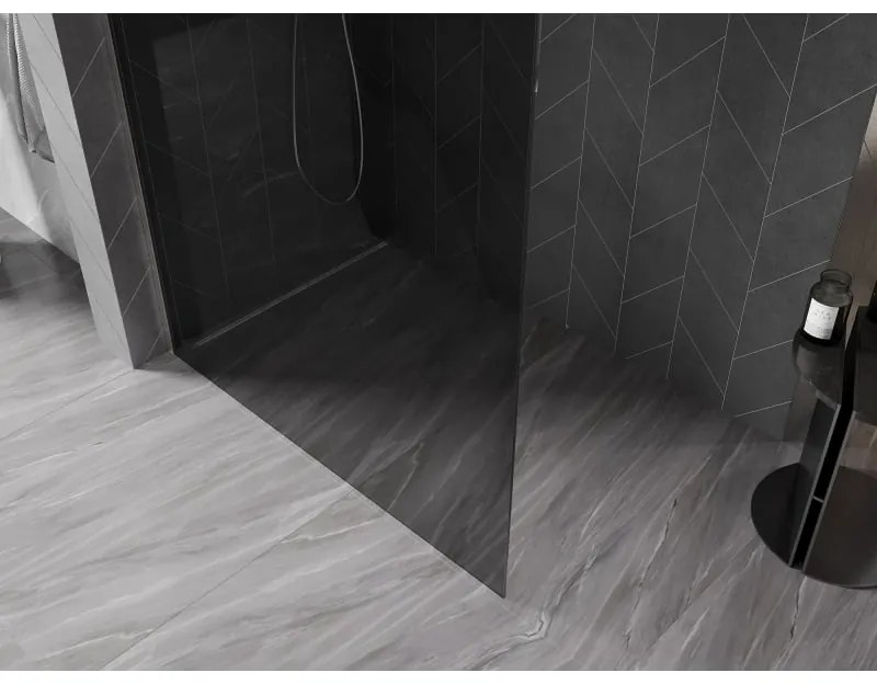 Mexen Kioto-X, sprchová zástena 110 x 200 cm, 10mm šedé sklo, oceľový profil, 800-110-101-97-40-X