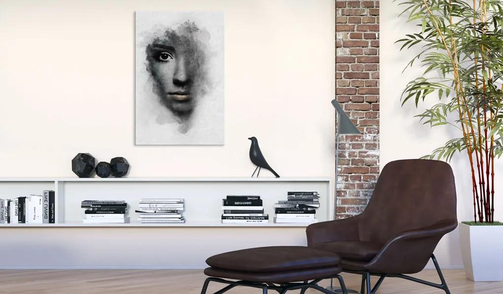 Artgeist Obraz - Grey Portrait Veľkosť: 60x90, Verzia: Na talianskom plátne