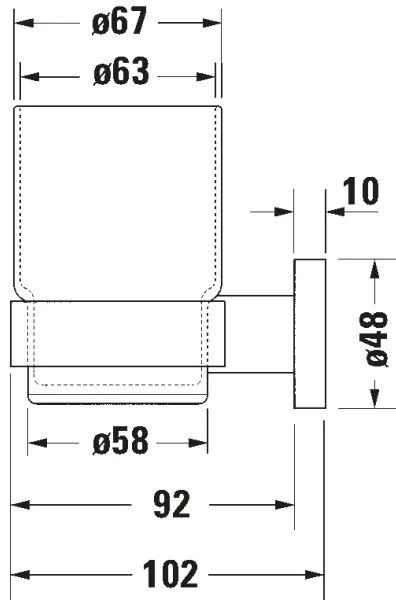 Duravit 99201000 - Nástenný držiak na zubné kefky D-CODE pravý lesklý chróm