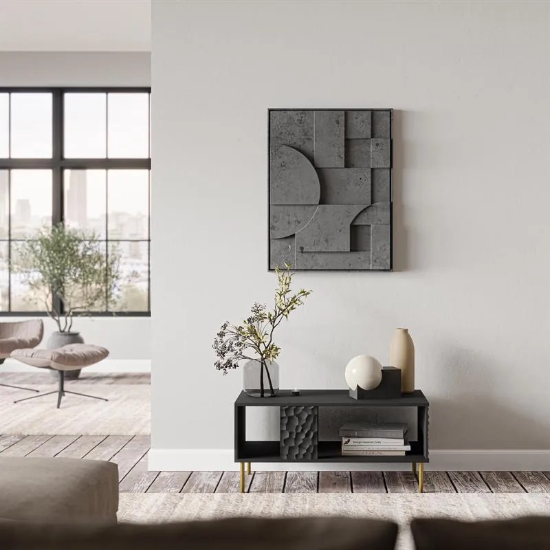 KONFERENČNÝ STOLÍK MARTON ČIERNY + ZLATÉ NOŽIČKY